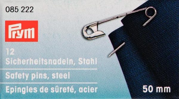 Set 12 ace siguranta, argintii, 50 mm