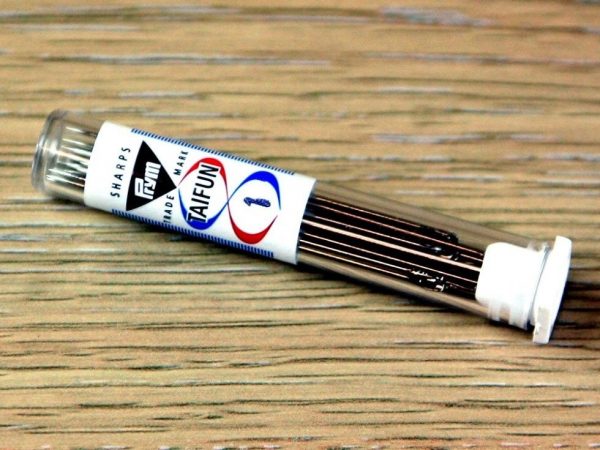 Set ace ascutite lucru manual, no. 5, Taifun, argintii, 0,80 x 40 mm