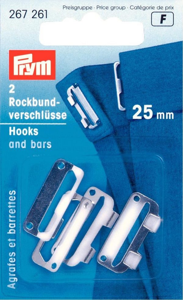 Incheietoare pentru fixarea beteliei fustei, din otel, argintii, dim 25 mm, multipack