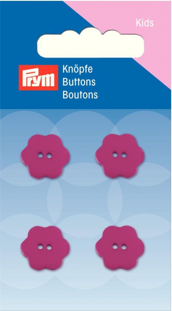 Nasture cu doua gauri, in forma de floare, roz, 15 mm