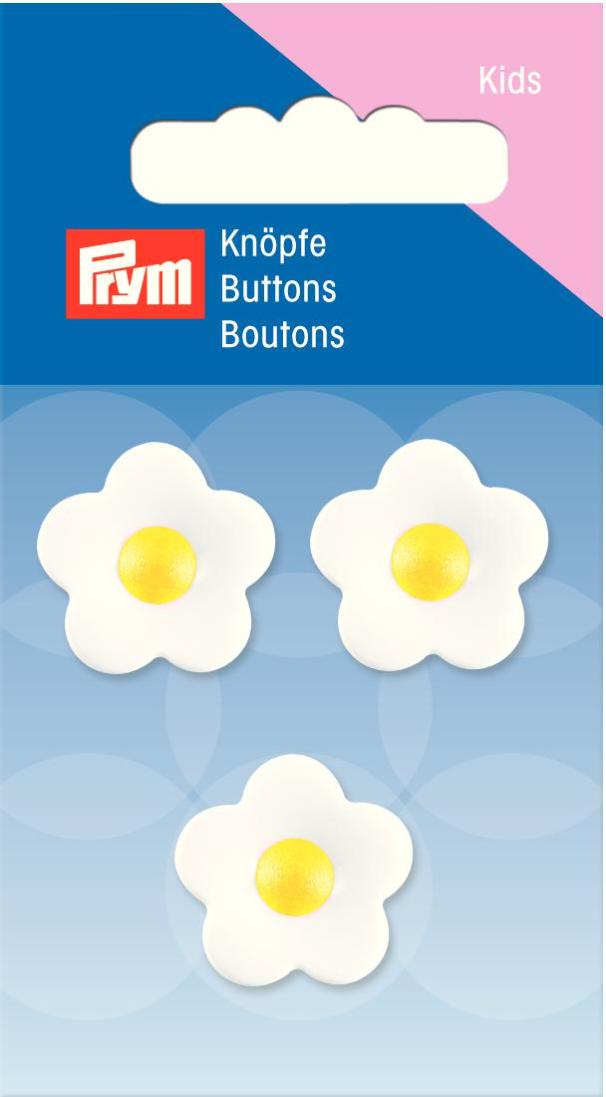Nasturi plastic in forma de floare, galben/alb, 20 mm