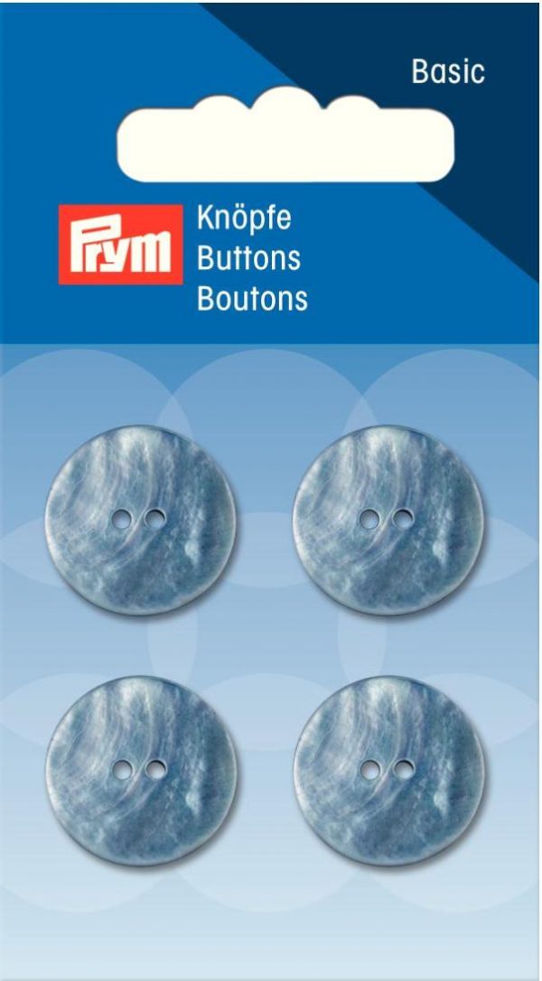 Nasture cu doua gauri, albastru, 18 mm