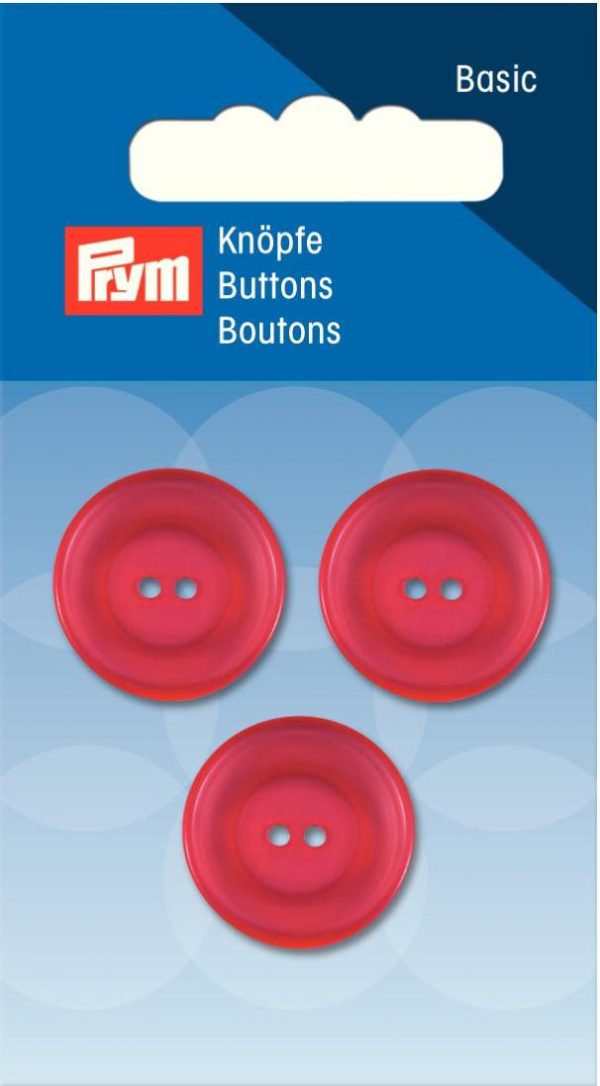 Nasture standard cu doua gauri, rosu, 20 mm