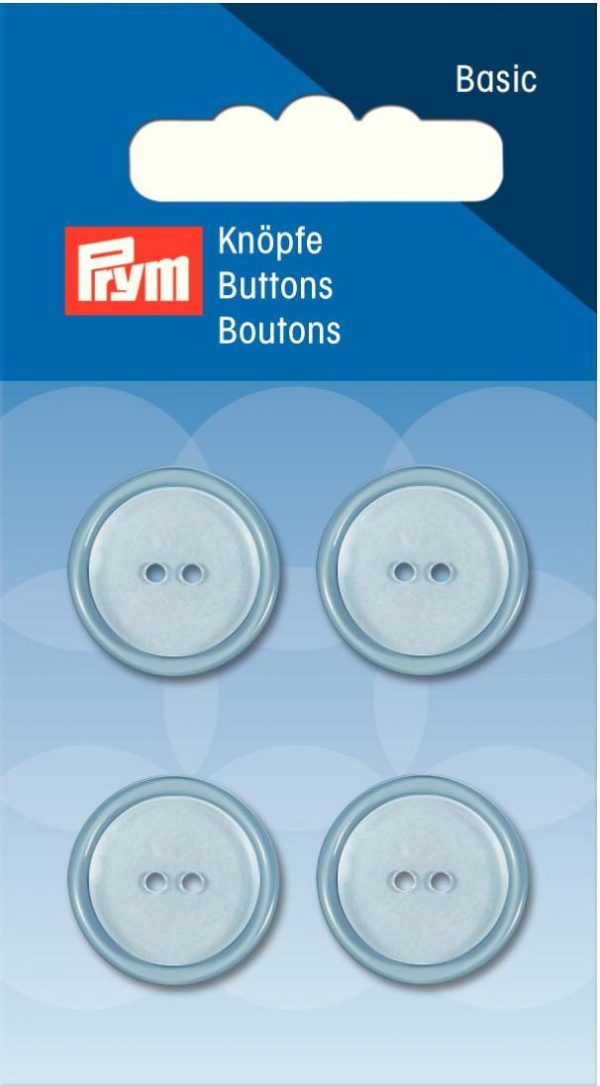 Nasture standard cu doua gauri, albastru pastel, 18 mm