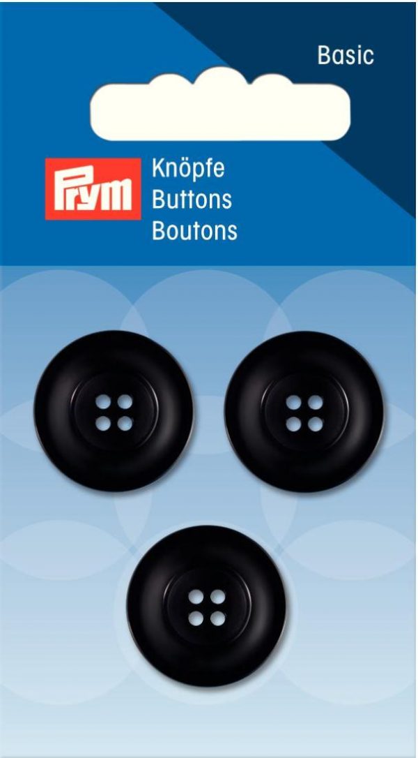Nasture standard cu 4 gauri, negru, 20 mm