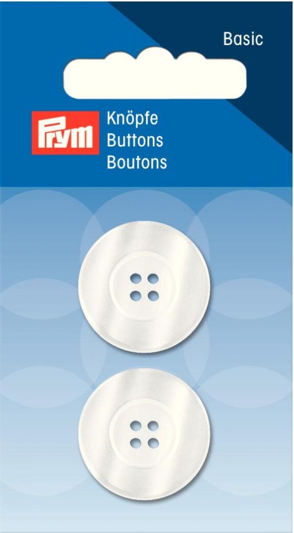 Nasture standard cu 4 gauri, alb, 23 mm