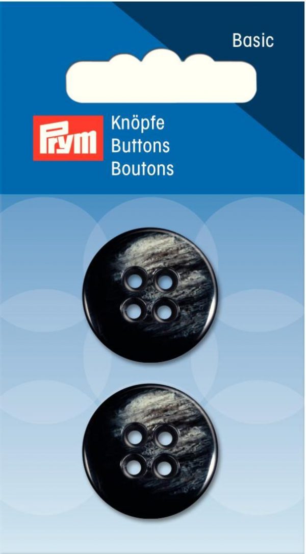 Nasture standard cu 4 gauri, pentru jacheta/haina, negru/nuanta deschisa, 23 mm