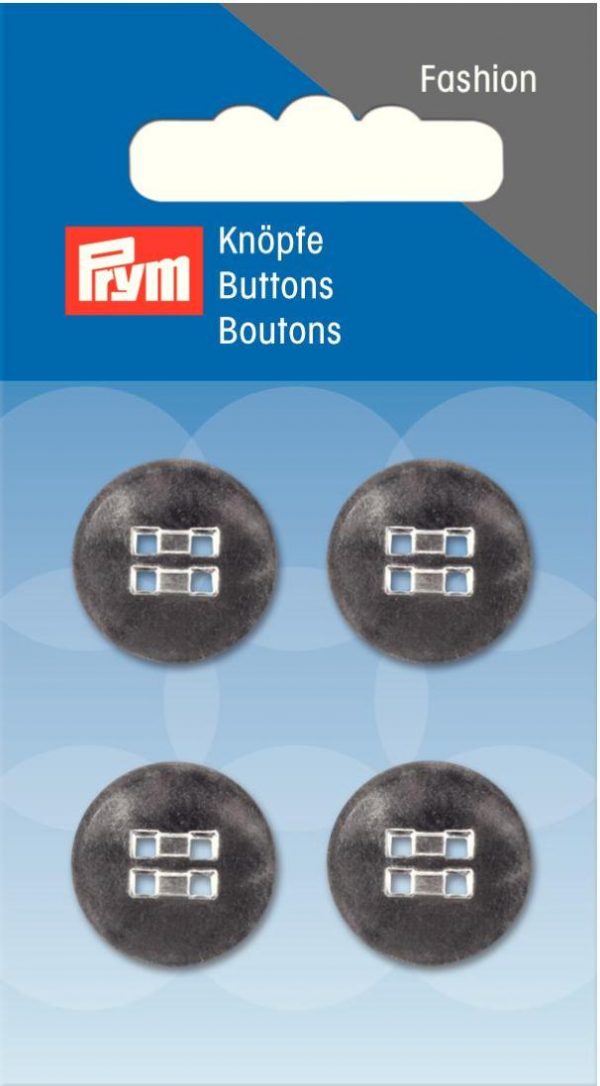 Nasture cu 4 gauri, din metal, argintiu, 18 mm