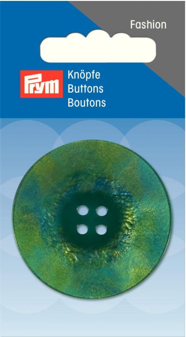 Nasture cu 4 gauri, pentru jacheta/haina, verde/albastru, 44 mm