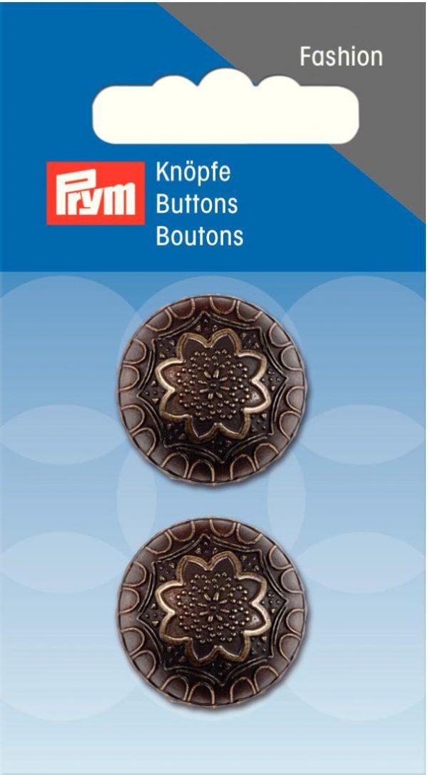 Nasture cu ocheti, emisfera, negru/bronz, 23 mm