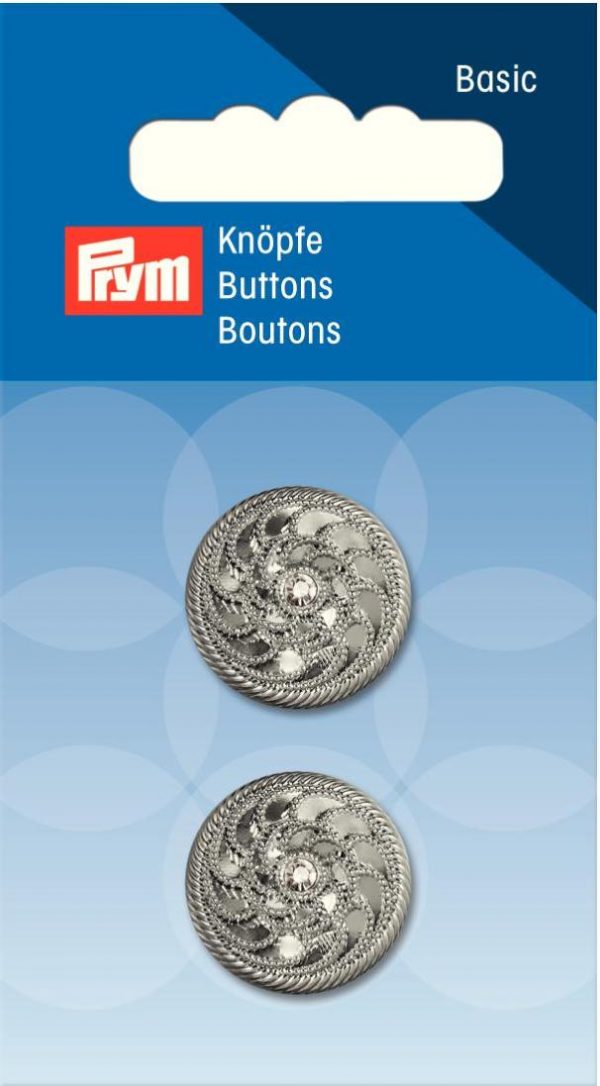 Nasture cu ocheti, cristal, argintiu, 20 mm