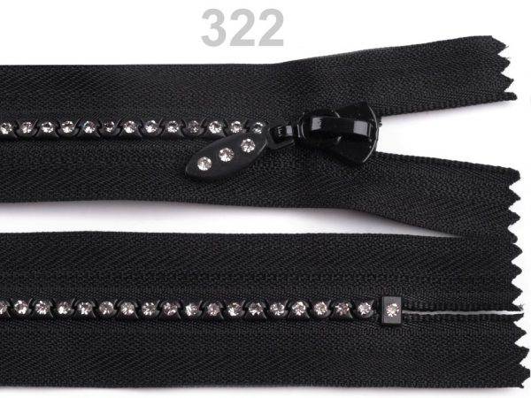 Fermoar cu strasuri, nedetasabil, lungime 16 cm, ST600114