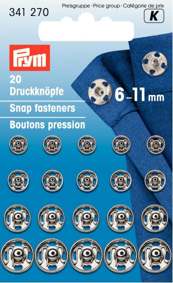 Set capse metalice de cusut 6-11 mm