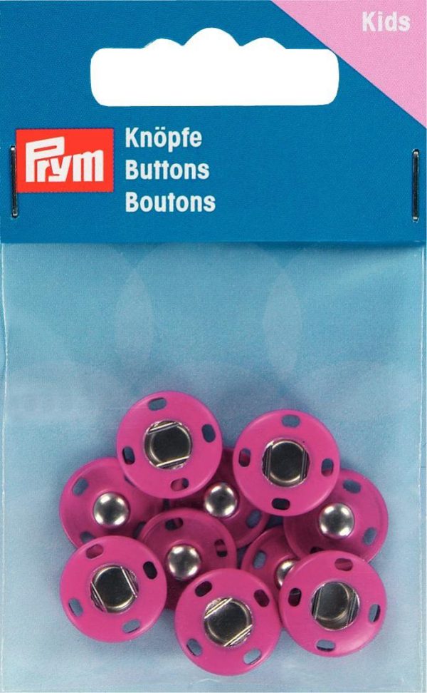 Capse de cusut din metal, roz, 14 mm