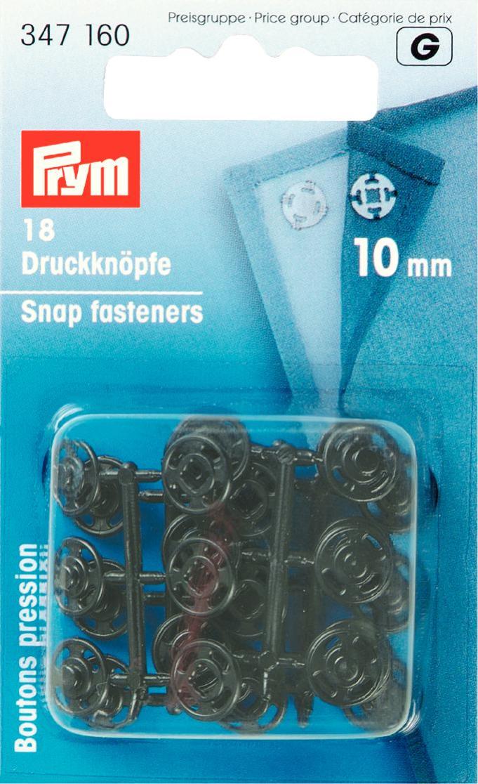Capse de cusut, din plastic, negre, rotunde, 10 mm