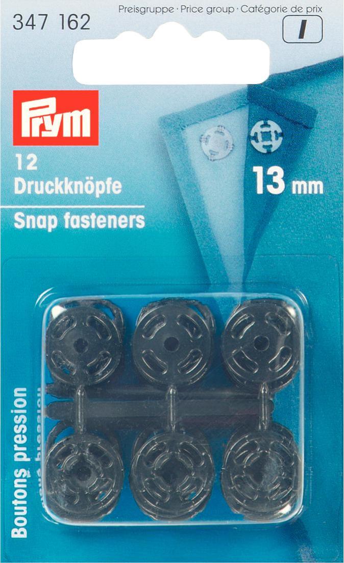 Capse de cusut, din plastic, negre, rotunde, 13 mm