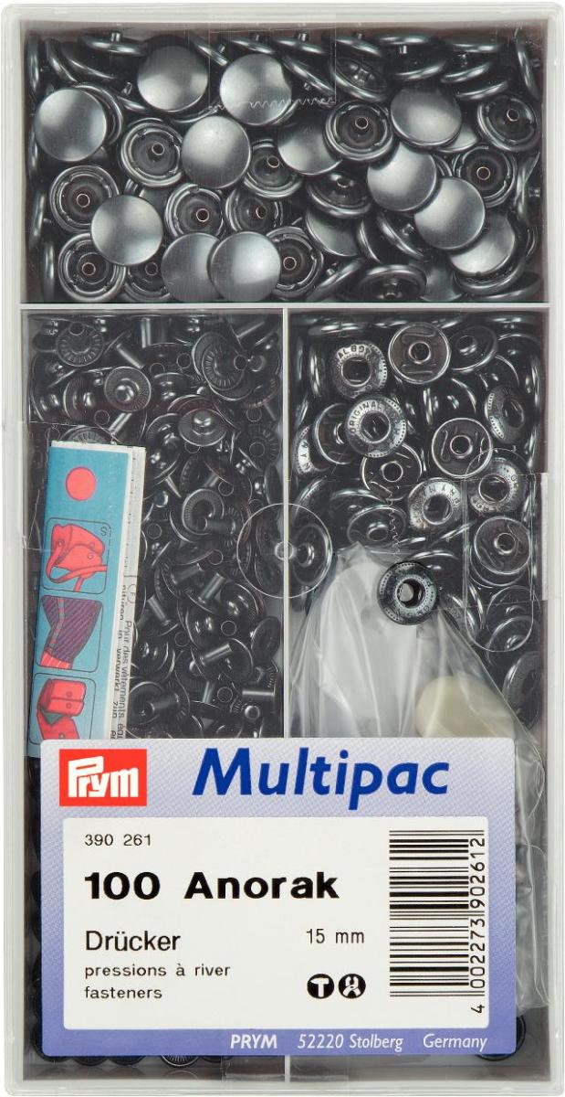 Capse metalice ANORAK, din alama, negru oxidat, 15 mm