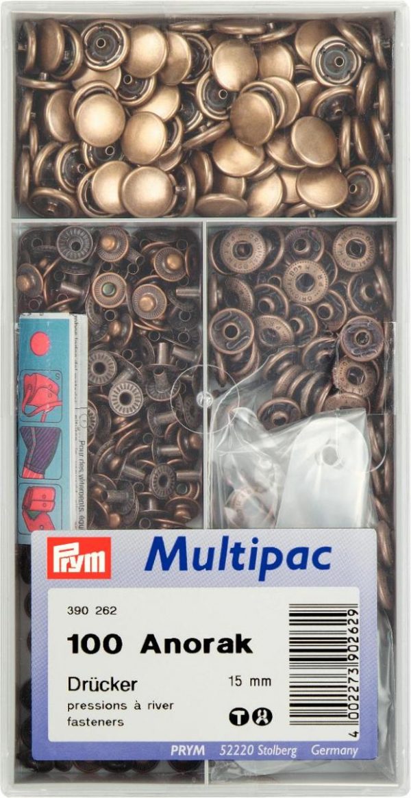 Capse metalice ANORAK, din alama, alama antica, 15 mm