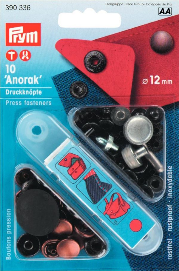 Set capse metalice ANORAK, din alama, cupru antic, 12 mm