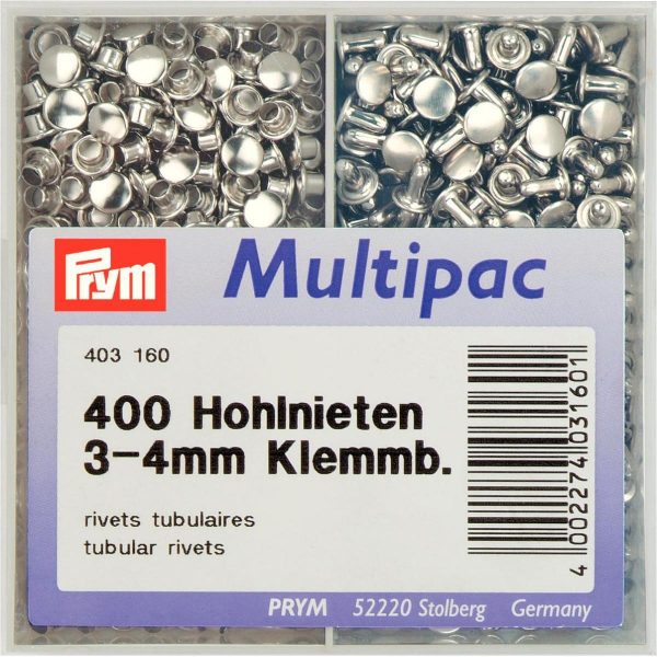 Set riveti + suport aplicare pentru materiale groase de 3-4 mm, argintii, 400 buc