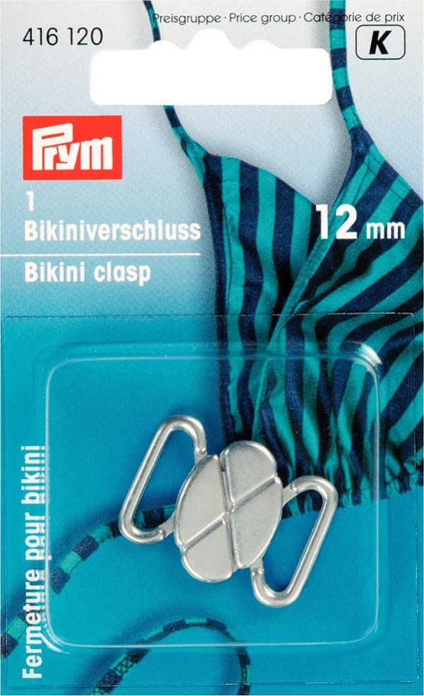 Clema costume de baie din metal, argintiu, 12 mm