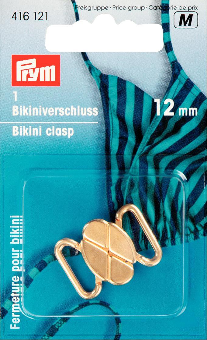 Clema costume de baie din metal, aurie, 12 mm