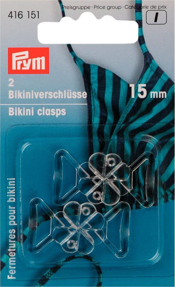 Clema costume de baie din plastic transparent, in forma de trifoi, 15 mm