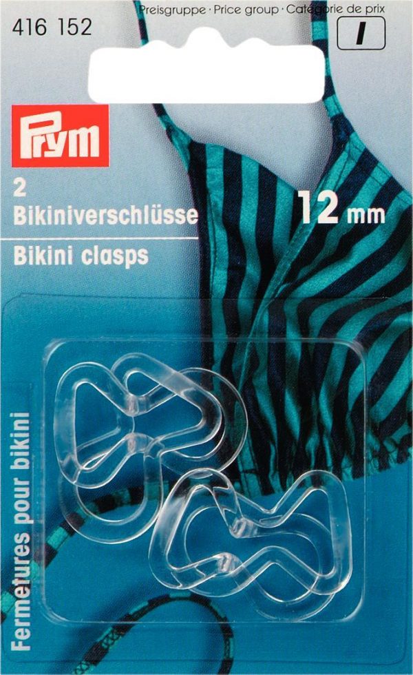 Clema costume de baie din plastic transparent, 12 mm