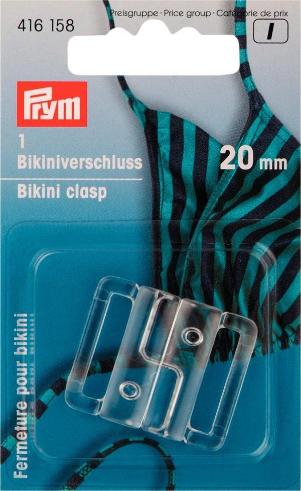 Clema costume de baie din plastic transparent, 20 mm
