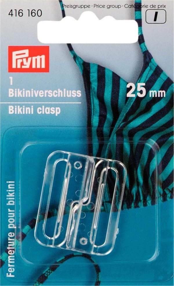 Clema costume de baie din plastic transparent, 25 mm