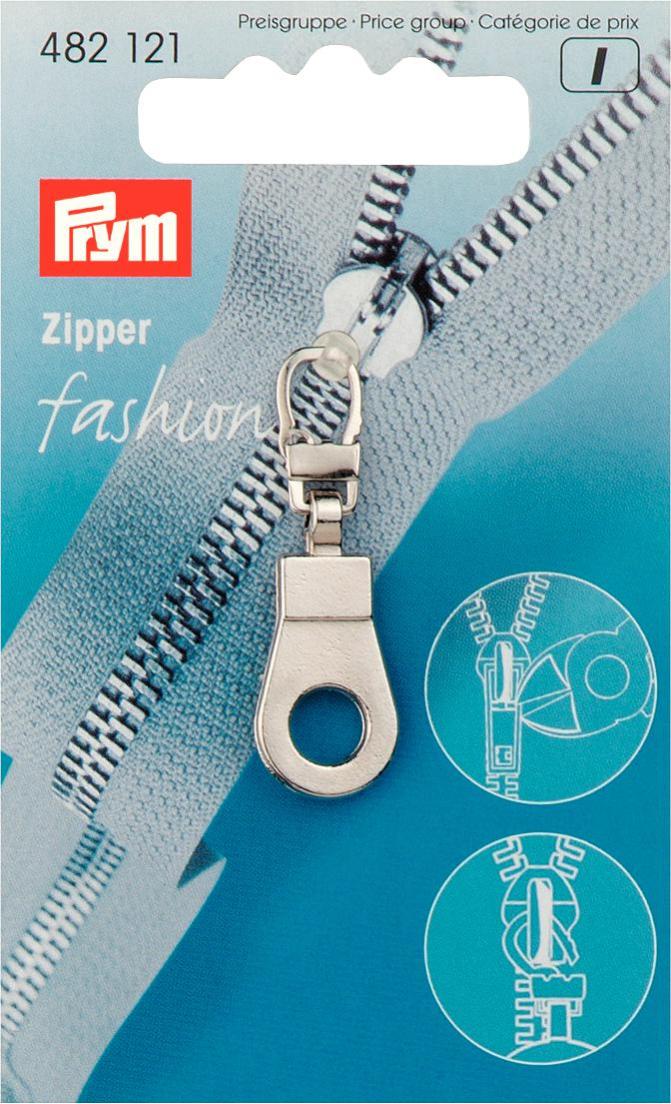 Cursor fermoar Fashion, ochet, argintiu metalic
