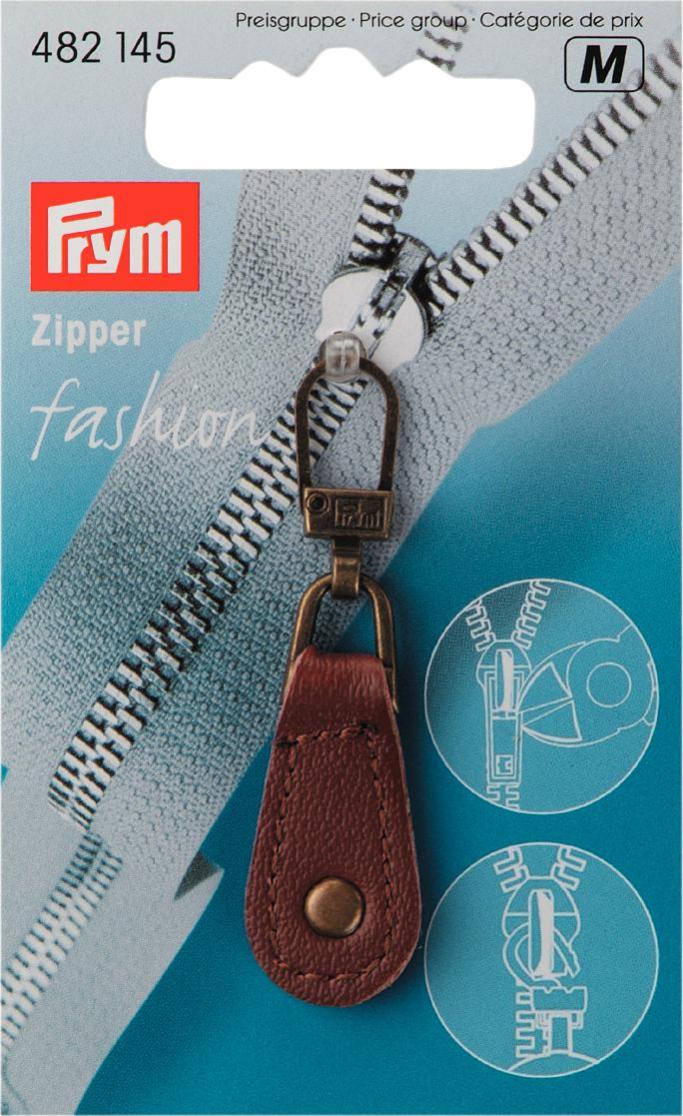 Cursor fermoar Fashion, din piele, maro