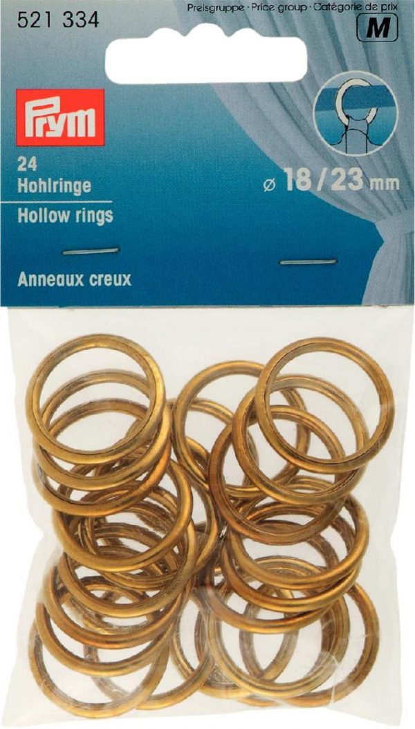 Inele de alama, aurii, 18/23 mm