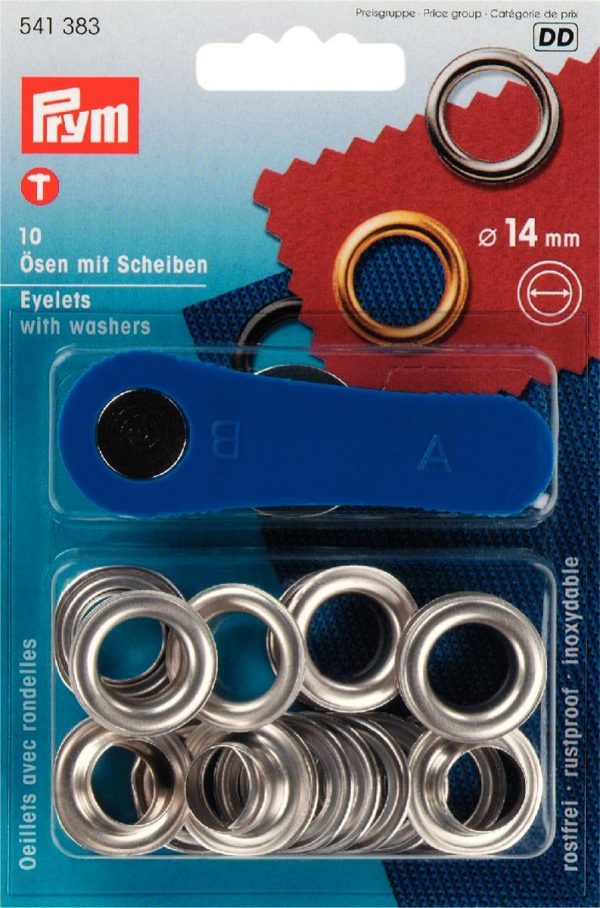 Ocheti si saibe din alama, argintii, 14,0 mm