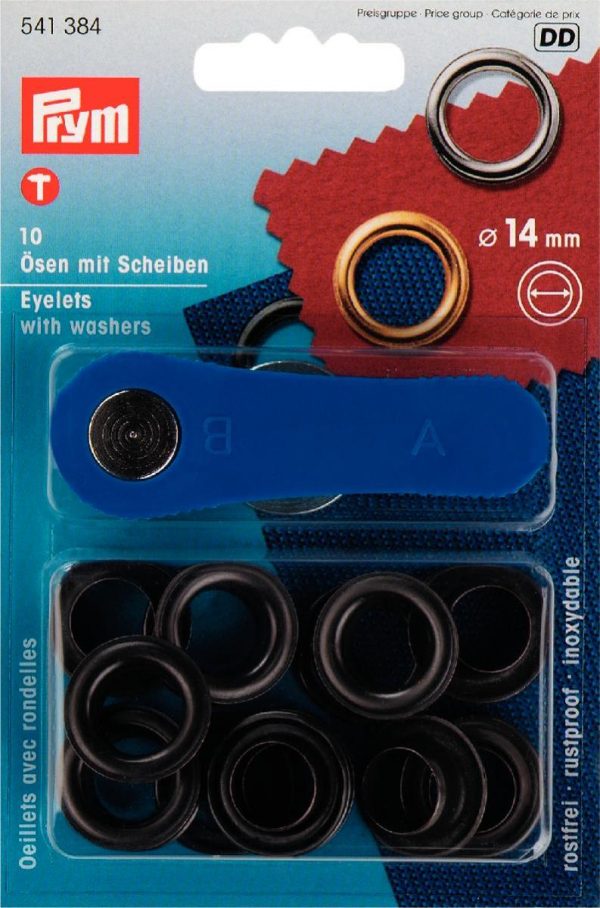 Ocheti si saibe din alama, negru oxidat, 14,0 mm