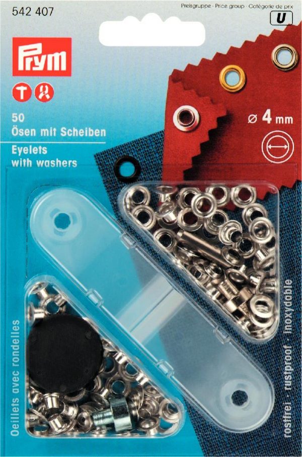 Ocheti si saibe din alama, argintii, 4,0 mm