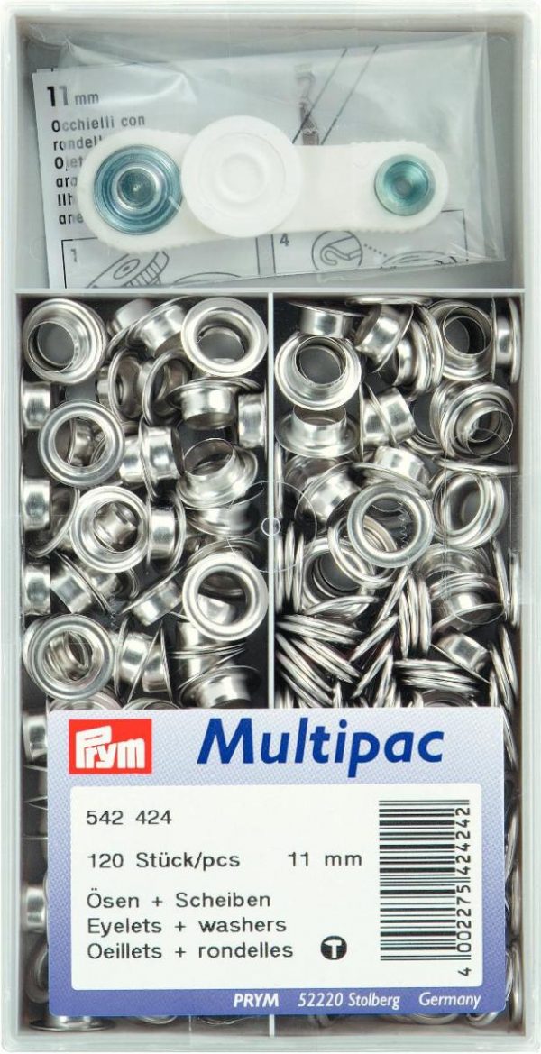 Ocheti si saibe din alama, argintii, 11,0 mm