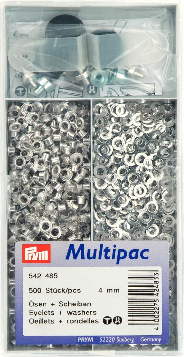 Ocheti si saibe din alama, argintii, 4,0 mm