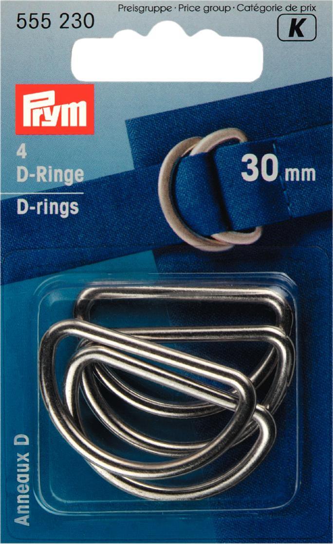 Inele D, argintii, 30 mm