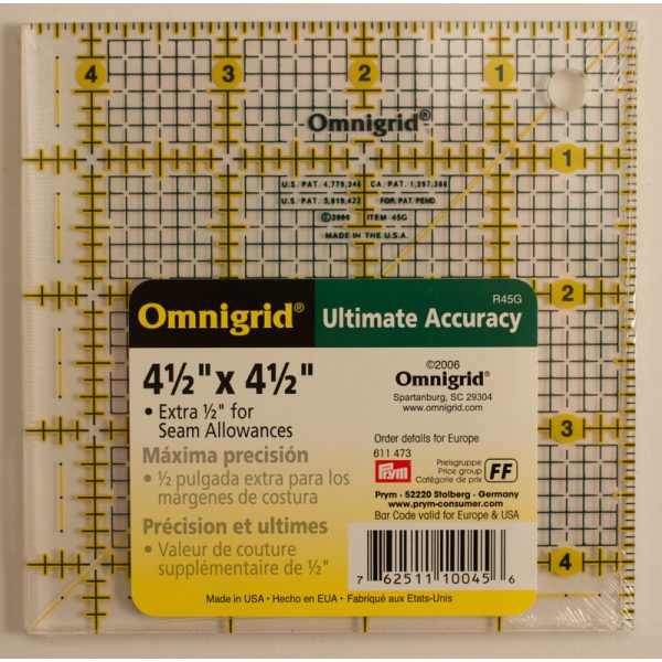 Rigla universala cu scala de 4,5 x 4,5 inch, grila