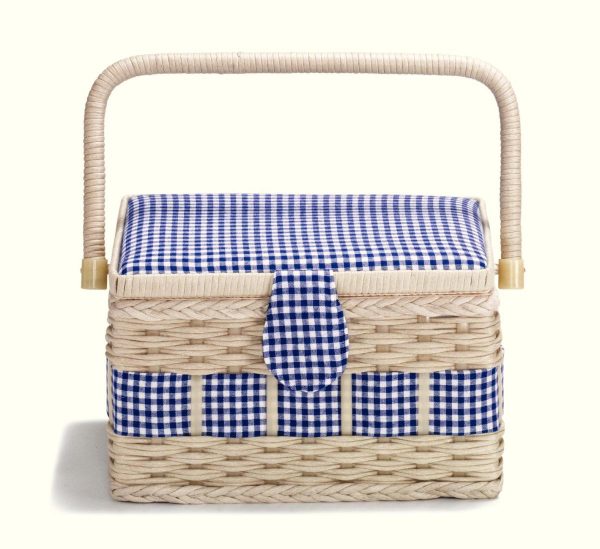 Cos de cusut model Country, albastru, M