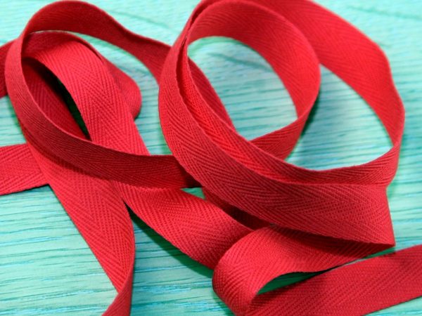 Banda de bumbac puternica, rosie, 30 mm