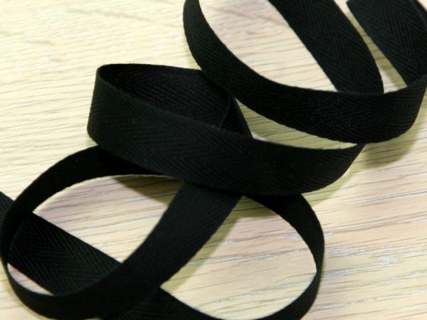 Banda de bumbac puternica, neagra, 30 mm