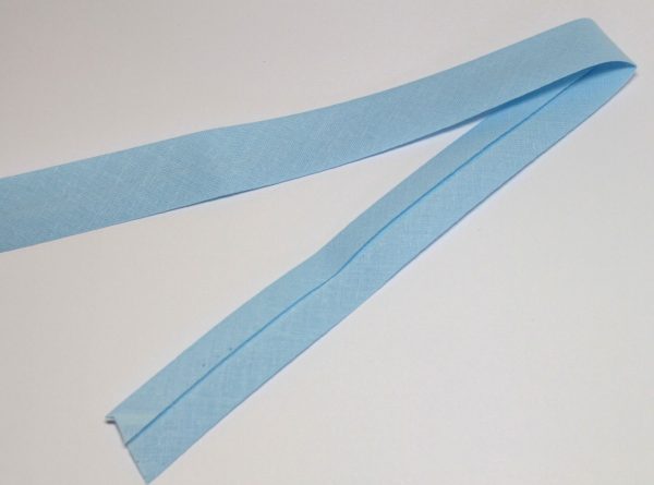 Banda bias din bumbac, albastru deschis, 40/20 mm