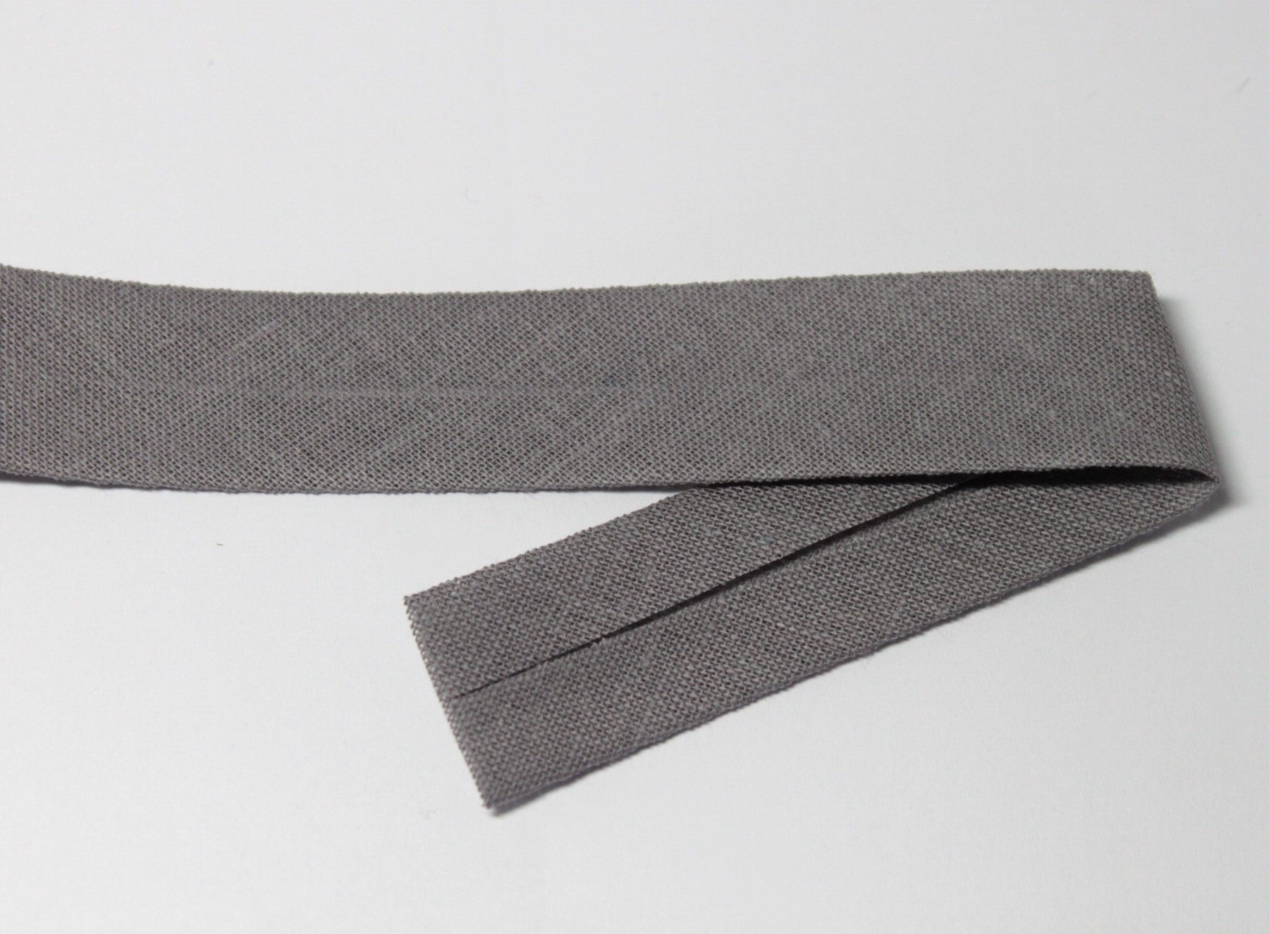 Banda bias din bumbac, gri, 40/20 mm