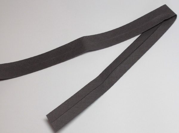 Banda bias din bumbac, antracit, 40/20 mm