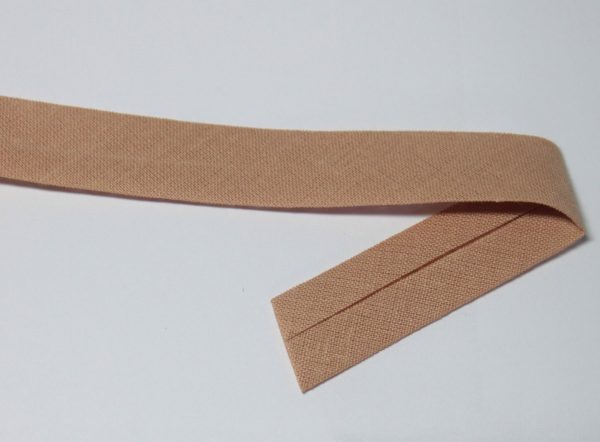 Banda bias din bumbac, nisip, 40/20 mm