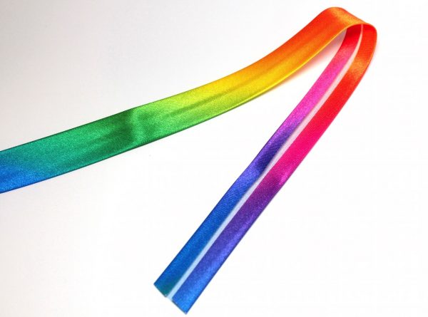 Banda bias Duchesse, curcubeu, 40/20 mm