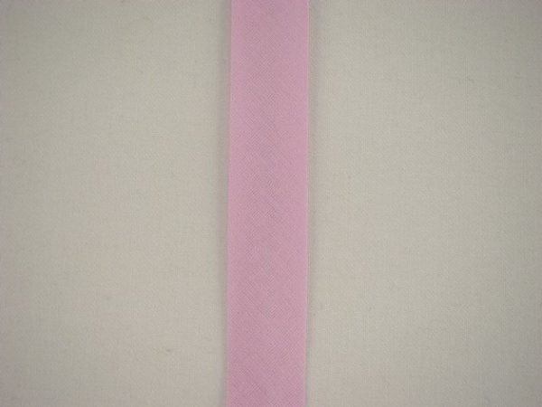 Banda bias din bumbac, roz pal, 60/30 mm