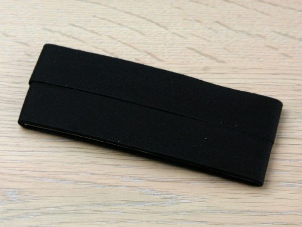 Banda bumbac, neagra, 15 mm